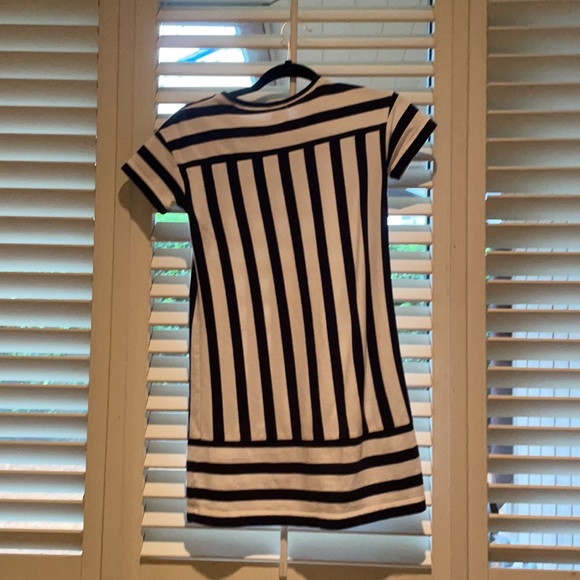 Crewcuts girls 10 white and navy striped dress - Picture 4 of 5